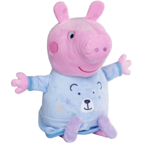 Peppa Pig 2v1 plyšový usínáček hrající + světlo, modrý, 25 c