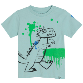 Tričko krátký rukáv s dinosaurem- mátové