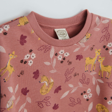                             Oversize tričko s dlouhým rukávem a volánky- růžové                        