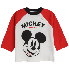 Tričko s dlouhým rukávem Mickey Mouse- krémové