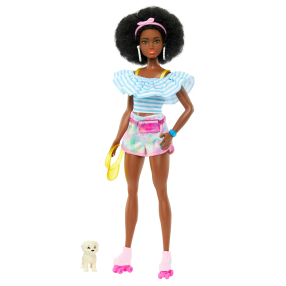 Barbie deluxe módní panenka - trendy bruslařka