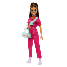 Barbie deluxe módní panenka - v kalhotovém kostýmu