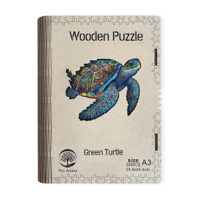Wooden puzzle Green Turtle A3