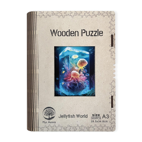Wooden puzzle Jellyfish World A3