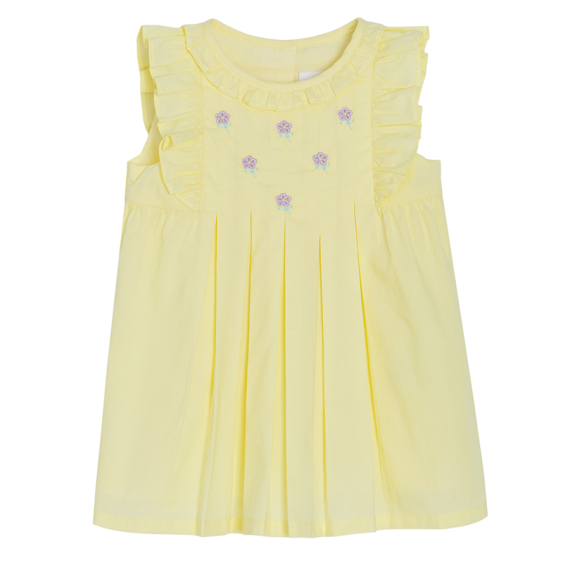 Bavlněné šaty s volánky- žluté                    