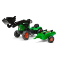 Traktor šlapací SuperCharger zelený s přední lžící a valníke