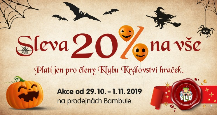 SLEVA 20% NA VŠE PRO KLUBOVÉ ZÁKAZNÍKY - POUZE V PRODEJNÁCH