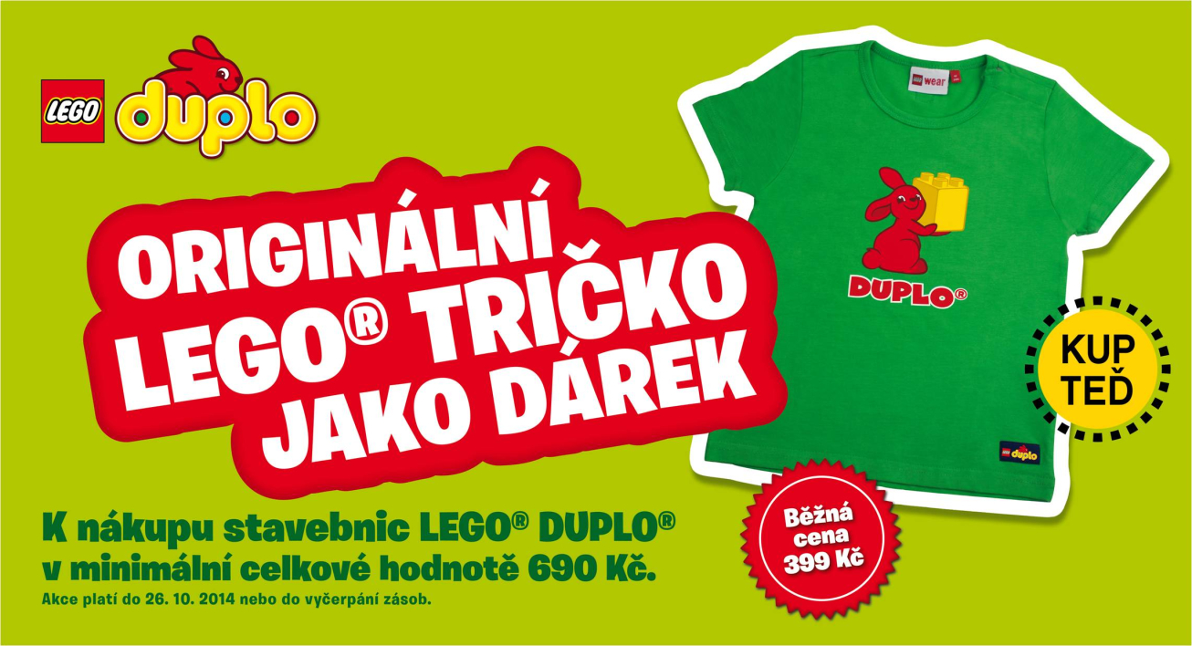 Akce na stavebnice LEGO® DUPLO®: tričko LEGOwear jako dárek k nákupu