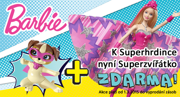 Kup Barbie Superhrdinku a k ní dostaneš zdarma Superzvířátko