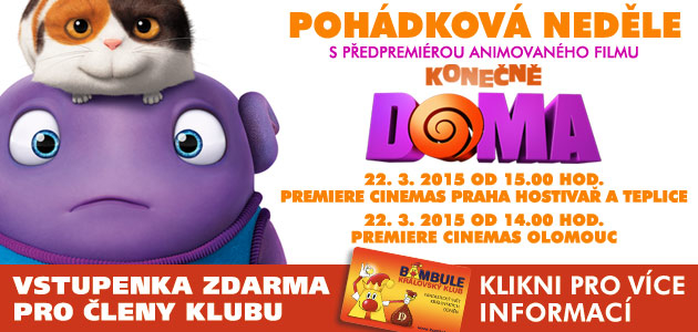 1+1 vstupenka do kina ZDARMA na film "Konečně doma"