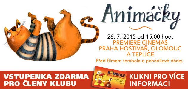 1+1 vstupenka ZDARMA na pásmo animovaných filmů "ANIMÁČKY"