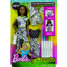                             Barbie D.I.Y.crayola vybarvování šatů černoška                        