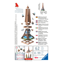                             Puzzle 3D Mini budova - Eiffelova věž - položka 54 dílků                        