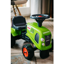                             Odstrkovadlo traktor Claas zelené s volantem a valníkem                        