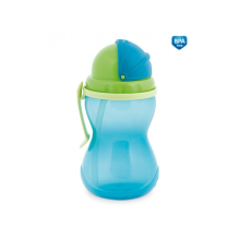                             Láhev sportovní se slámkou 370 ml modrá                        