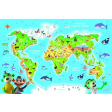                             Vzdělávací puzzle 48 - Treflíci poznávají zvířata světa                        
