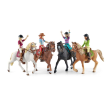                             schleich® Horse Club 42542 Černovláska Sarah s pohyblivými klouby na koni                        