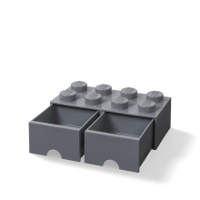                             LEGO úložný box 8 s šuplíky - tmavě šedá                        