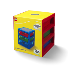                             LEGO organizér se třemi zásuvkami - červená                        