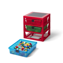                             LEGO organizér se třemi zásuvkami - červená                        