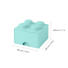                            LEGO úložný box 4 s šuplíkem - aqua                        