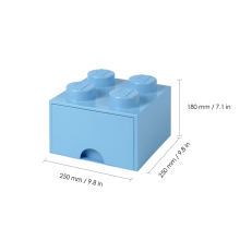                             LEGO úložný box 4 s šuplíkem - světle modrá                        