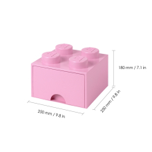                             LEGO úložný box 4 s šuplíkem - světle růžová                        