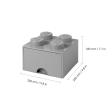                             LEGO úložný box 4 s šuplíkem - šedá                        