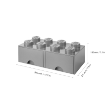                             LEGO úložný box 8 s šuplíky - šedá                        