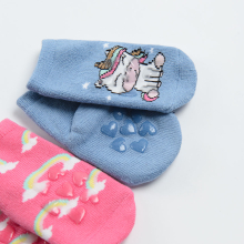                             Protiskluzové ponožky 2 ks- růžová, modrá                        