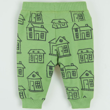                             Sportovní kalhoty s motivem domů- zelené                        