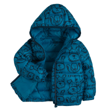                             Prošívaná bunda s kapucí- modrá                        
