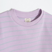                             Žebrované tričko s dlouhým rukávem- fialové                        
