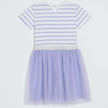                             Šaty s krátkým rukávem a tylovou sukní- fialové                        