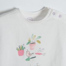                             Set trička s krátkým rukávem, rozepínací mikinou a tylovou sukní- bílá, fialová                        