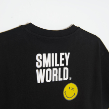                             Bavlněné tričko s krátkým rukávem Smiley World- černé                        