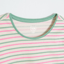                             Bavlněné tričko s krátkým rukávem- zelená, růžová                        
