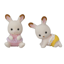                             Dvojčata Chocolate králíků s kočárkem                        