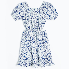                             Dívčí šaty s průstřihy a krátkým rukávem- modré                        