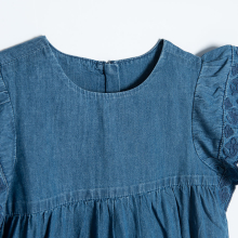                             Džínové šaty s krátkým rukávem- modré                        