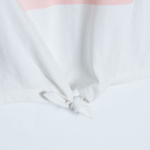                             Tričko krátký rukáv s potiskem a vázáním- bílé                        