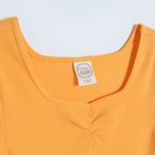                             Žebrované tričko s krátkým rukávem- oranžové                        