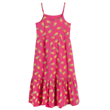                             Dívčí šaty se špagetovými ramínky a ananasovým potiskem- růžové                        