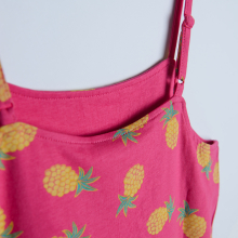                             Dívčí šaty se špagetovými ramínky a ananasovým potiskem- růžové                        