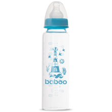                             Dětská lahvička s dudlíkem skleněná 240 ml modrá 3m+                        