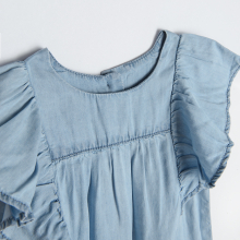                             Džínové šaty s volánem- modré                        