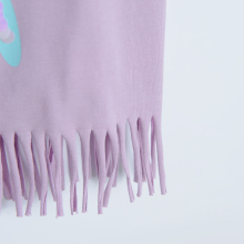                             Tričko krátký rukáv s třásněmi- fialové                        