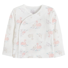                             Novorozenecká košilka s labutí 2 ks- bílá, růžová                        