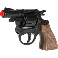                            Policejní revolver kovový černý 8 ran                        