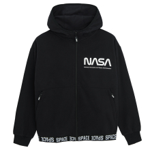                             Rozepínací mikina s kapucí NASA- černá                        